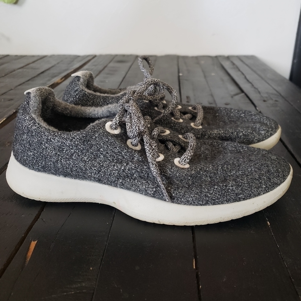 Allbirds Women's 7 Merino Wool Navy Blue Grey Shoes Sneakers Lightweight Running